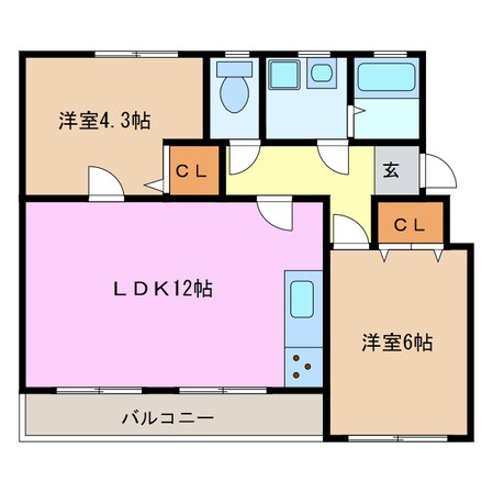 なるみグリーンコーポの物件間取画像